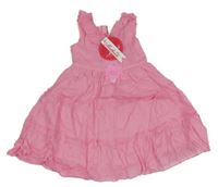 Nové - svetloružové ľahké šaty s květem