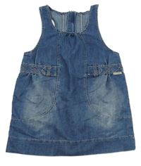 Modré rifľové šaty s vreckami