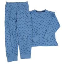 Modré pyžamo s mašličkami 