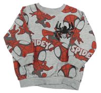 Sivo-červená vzorovaná mikina so Spidermanem Marvel