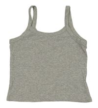 Sivý rebrovaný crop top