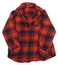 Červeno-černá kostkovaná flanelová košile Primark