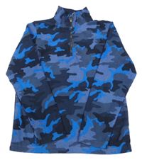 Modro-čierna army fleecová mikina Peter Storm