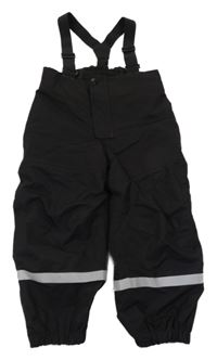 Černé šusťákové funkční oteplovačky s kšandami H&M