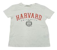 Biele tričko s nápisem Harvard H&M