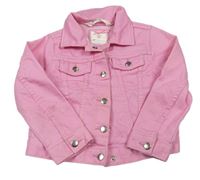 Ružová tepláková rifľová bunda H&M