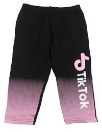 Černo-růžové crop legíny - TikTok
