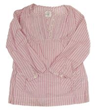 Růžovo-bílá pruhovaná šatová halenka H&M