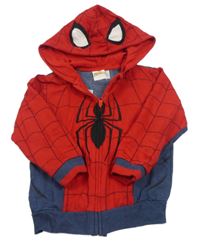 Červeno-tmavomodrá propínací mikina s kapucí - Spiderman Marvel