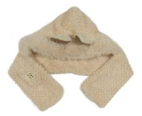 Béžová chlupatá čepice s oušky   