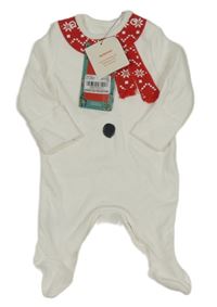 Nové - Bílý overal se šálou - sněhulák Tu