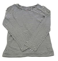 Tmavošedo-bílé pruhované triko Next
