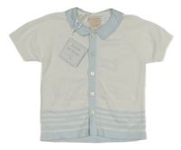 Nové - Bielo-svetlomodrá svetrová prepínaci vesta