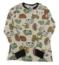 Nové - Béžové pyžamové triko s auty H&M