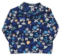 Tmavomodrá kvetovaná fleecová mikina M&S