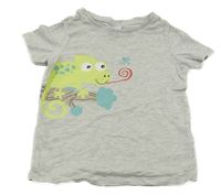 Svetlosivé tričko s chameleonem Pocopiano