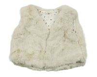 Béžová kožušinová podšitá vesta Miniclub