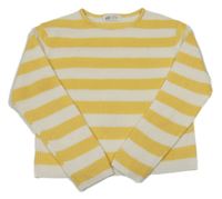 Žlto-biely pruhovaný sveter H&M