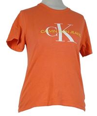 Dámske korálové tričko s logom Calvin Klein