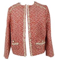 Dámský červený melírovaný vlněný kabátek M&S