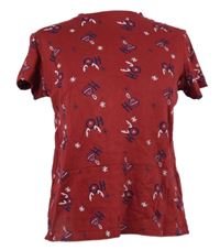 Dámské červené vánoční tričko s nápisy Primark 