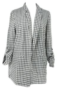 Dámský černo-bílý kostkovaný sakový cardigán Primark 
