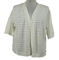 Dámský bílý žebrovaný pletený cardigán TU 