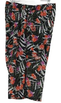 Dámské barevné květované volné kalhoty 