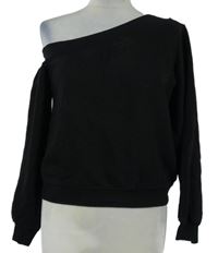 Dámská černá asymetrická crop mikina H&M