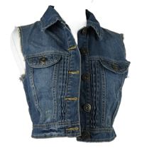 Dámská modrá riflová crop vesta Parisian