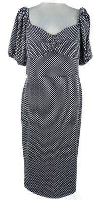Dámské černo-bílé puntíkované midi šaty Betsey Johnson 