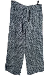 Dámské tmavomodro-bílé vzorované culottes kalhoty Cecil 