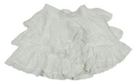 Biela volániková sukňa s čipkou TU
