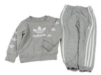 2set- sivá mikina s logem+ tepláky Adidas