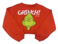 Červená crop mikina s Grinchem H&M