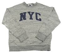 Sivá melírovaná mikina s písmeny H&M