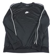 Černá sportovní funkční mikina s pruhy a logem Nike 