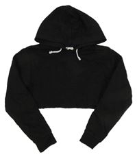 Čierna crop mikina s kapucňou Candy Couture