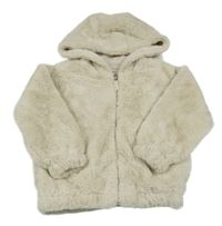 Béžová kožešinová podšitá bunda s kapucí F&F