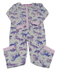 Šedo-růžový overal s jednorožci Bluezoo