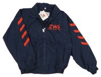 Nové - Tmavomodrá šušťáková športová bunda s písmeny