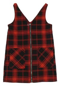 Čierno-červené kockované prepínaci šaty George