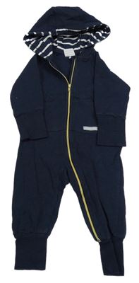 Tmavomodrá tepláková kombinéza a kapucňou Polarn O. Pyret