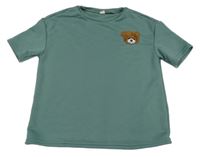 Smaragdové teplákové tričko s medvěďom Shein