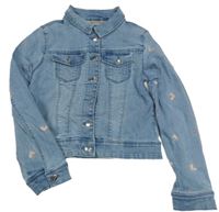 Modrá rifľová bunda so srdiečkami S. Oliver