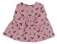 Růžové puntíkaté bavlněné šaty s lamami Kiki&Koko