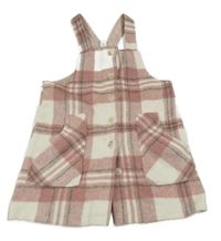 Ružovo-bielo-sivé kockované vlnené šaty TU