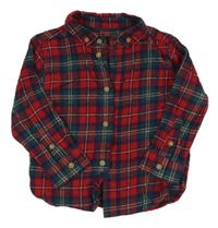 Červeno-modro-zelená kostkovaná flanelová košile Matalan