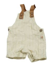 Smetanovo-béžové pruhované laclové kraťay F&F