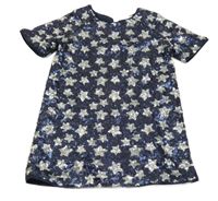 Tmavomodrá tunika so střírnými a modrými hviezdami a flitrami Next